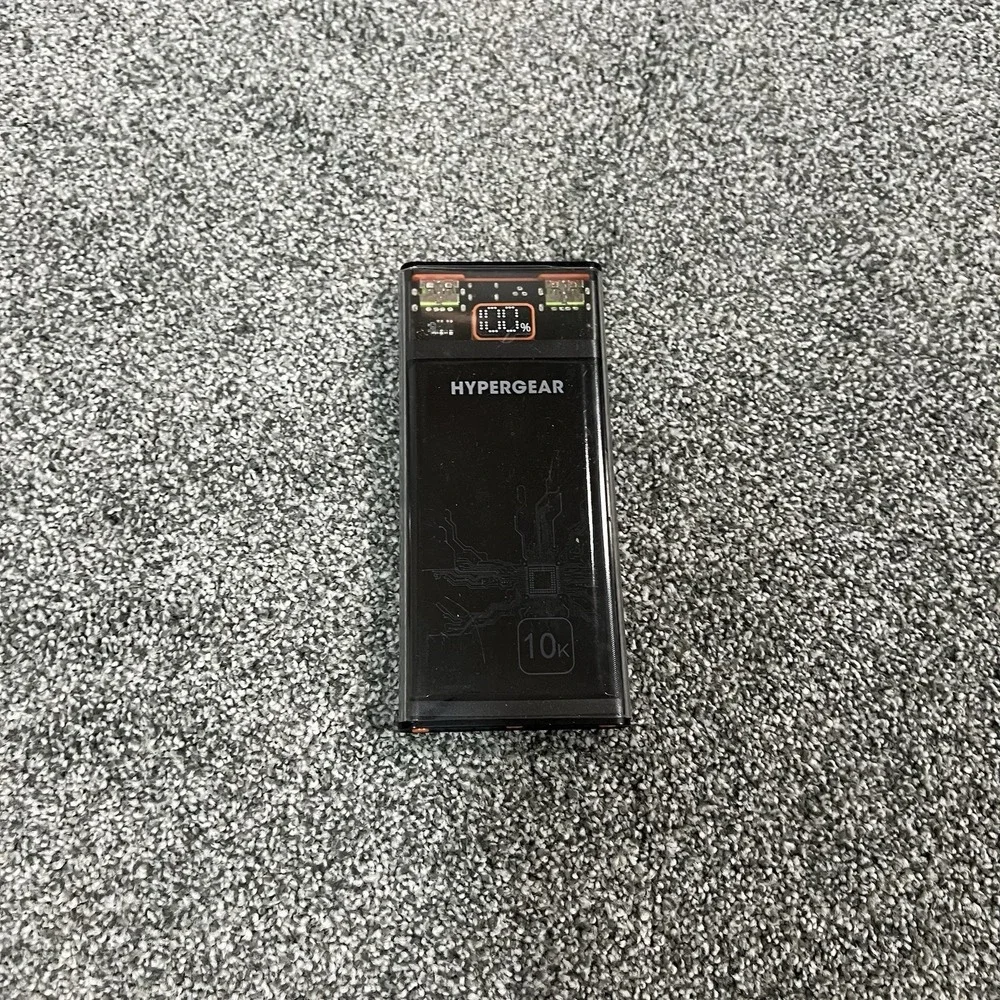 HyperGear 10000mAh Portable Power Bank Charger USB-C Dual USB Black 15912